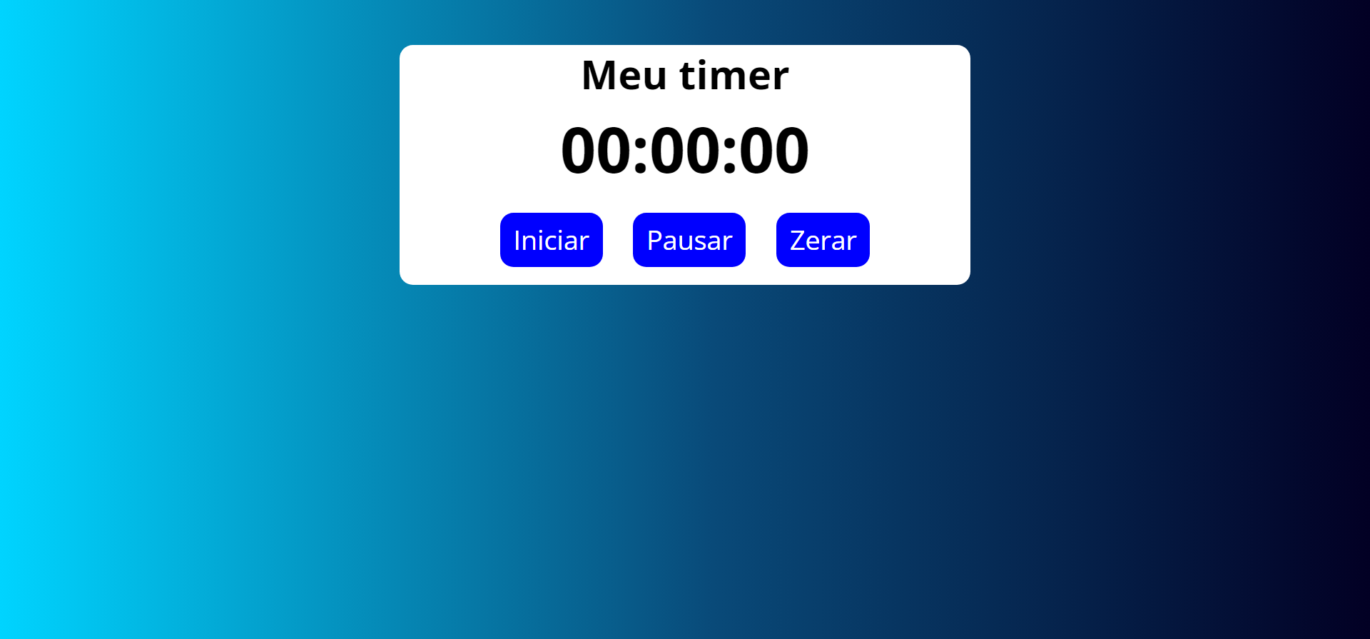 Um temporizador feito em JavaScript