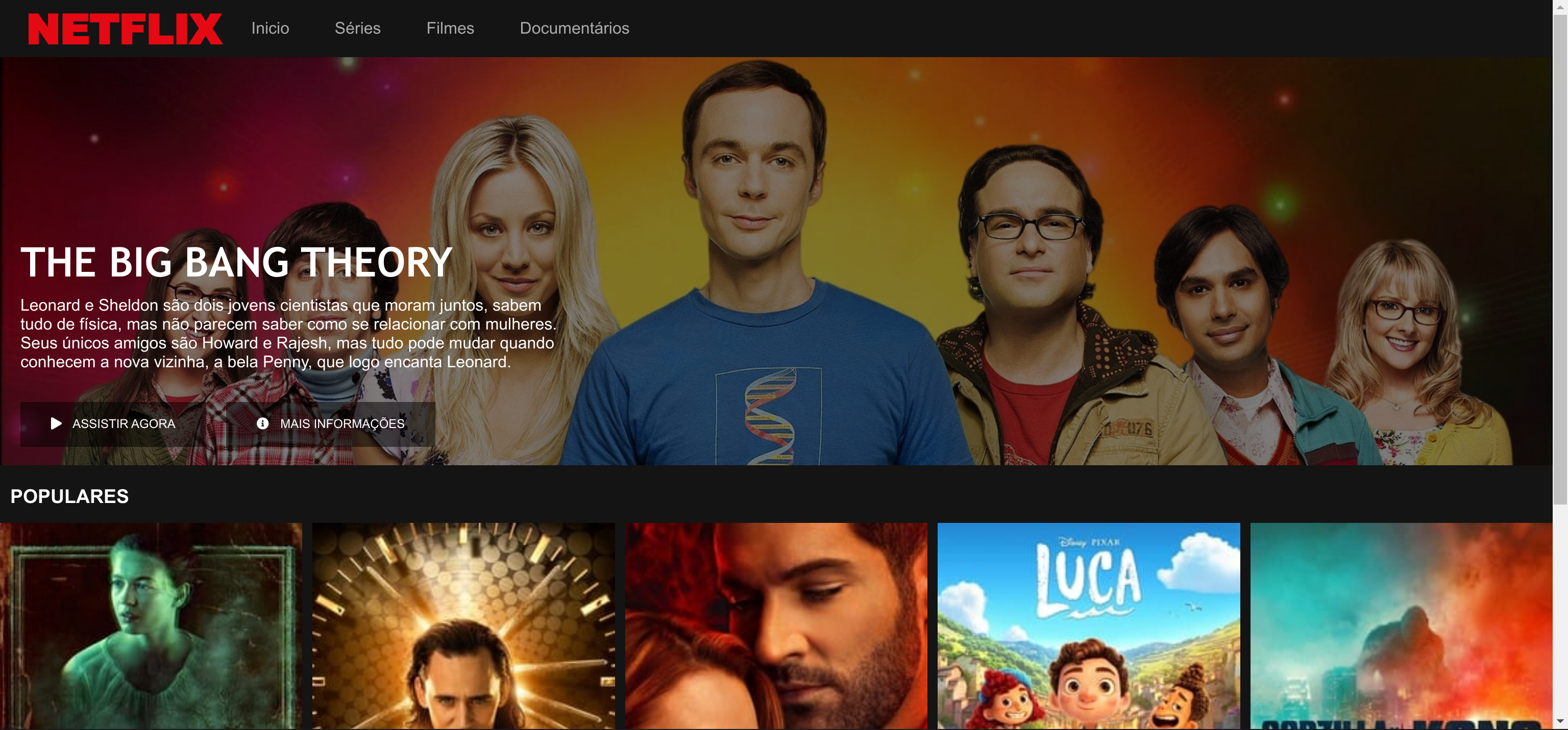 Clone do serviço de streaming mais famoso do mundo